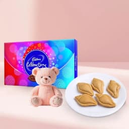 Nolen Gurer Shankh Sandesh with Teddy N Cadbury Celebration 1