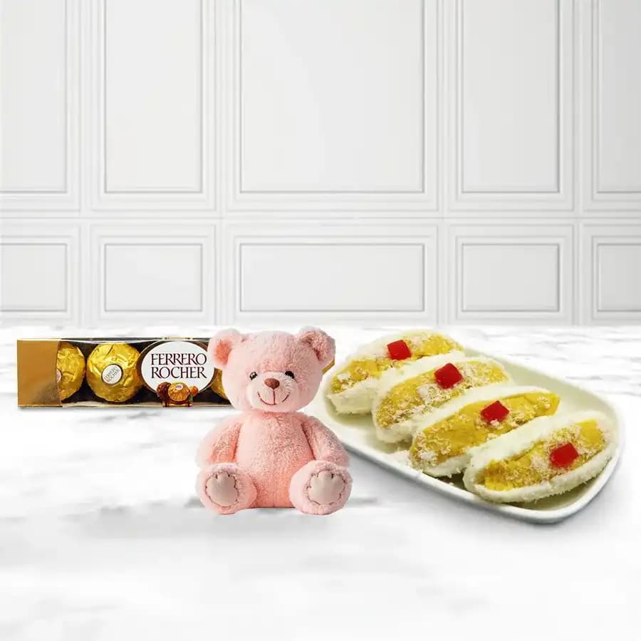 Cham Cham from Karachi Sweet Mart with Teddy N Ferrero Rocher