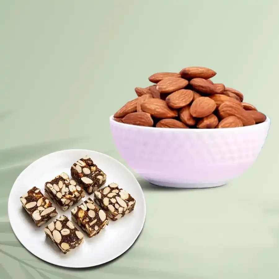 Dry Fruits Barfi from Mithas Delicious Sweets with Crunchy Almonds