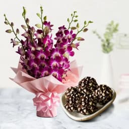 Deluxe Kaju Choco Treats with Orchid Elegance 1