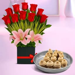 Amrita Kumbha from K.C.Das with Designer Flower Arrangement 1