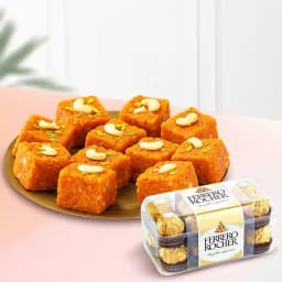 Akhrot Barfi from Mithas Delicious Sweets with Ferrero Rocher 1