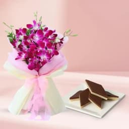 Chocolate Katli from Mithas Delicious Sweets with Orchid Bouquet 1