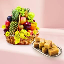 Sangam's Delight: Mysore Pak & Seasonal Fruits 1