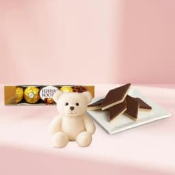 Chocolate Katli from Mithas Delicious Sweets with Teddy N Ferrero Rocher Chocolate Pack 1