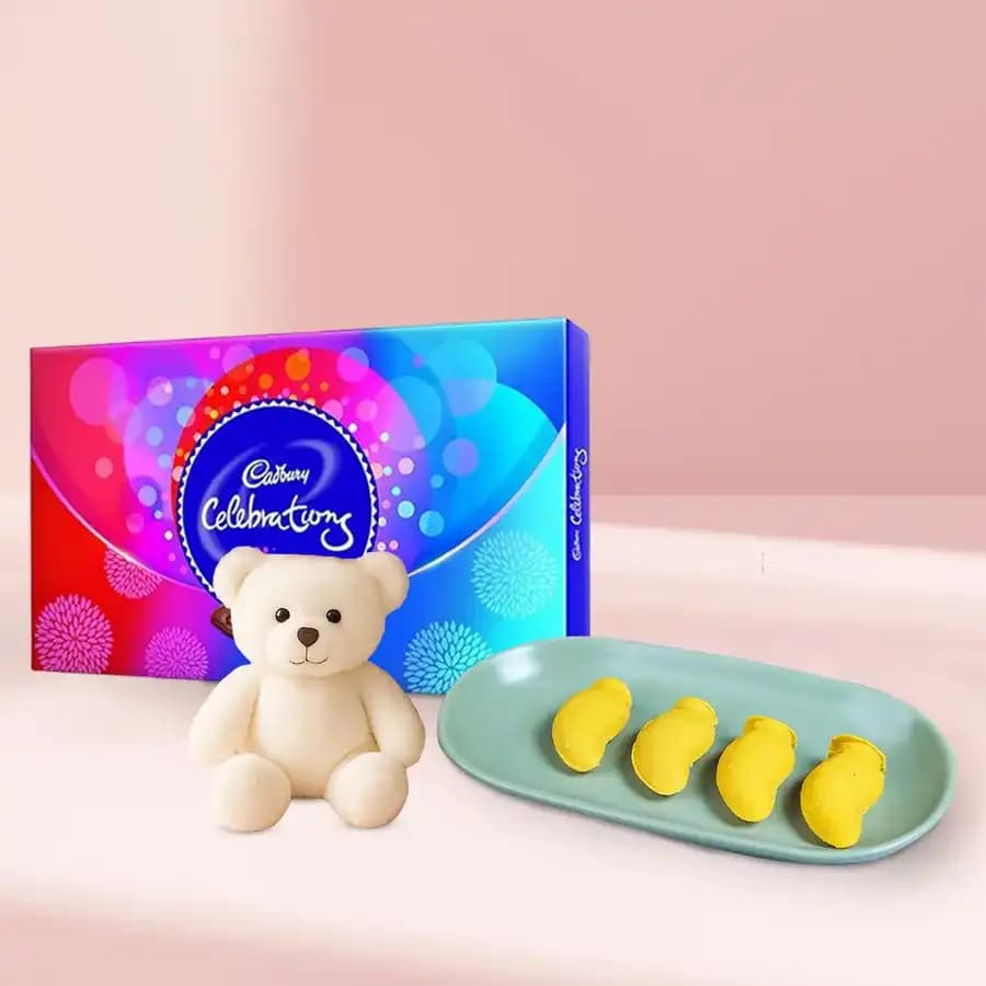 Aam Bhora Sondesh from K.C.Das with Teddy N Cadbury Celebration