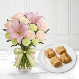 Nolen Gurer Jalbhora from K.C.Das with Mixed Flowers Bouquet 1