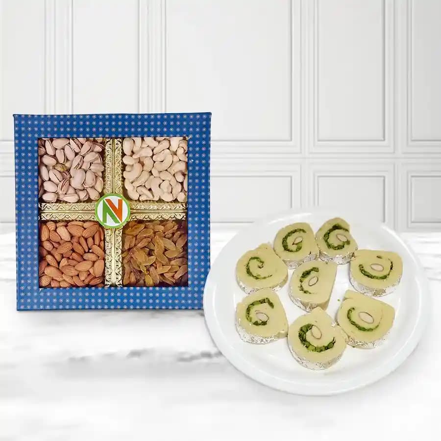 Kaju Cake from Mithas Delicious Sweets with Assorted Dry Fruits