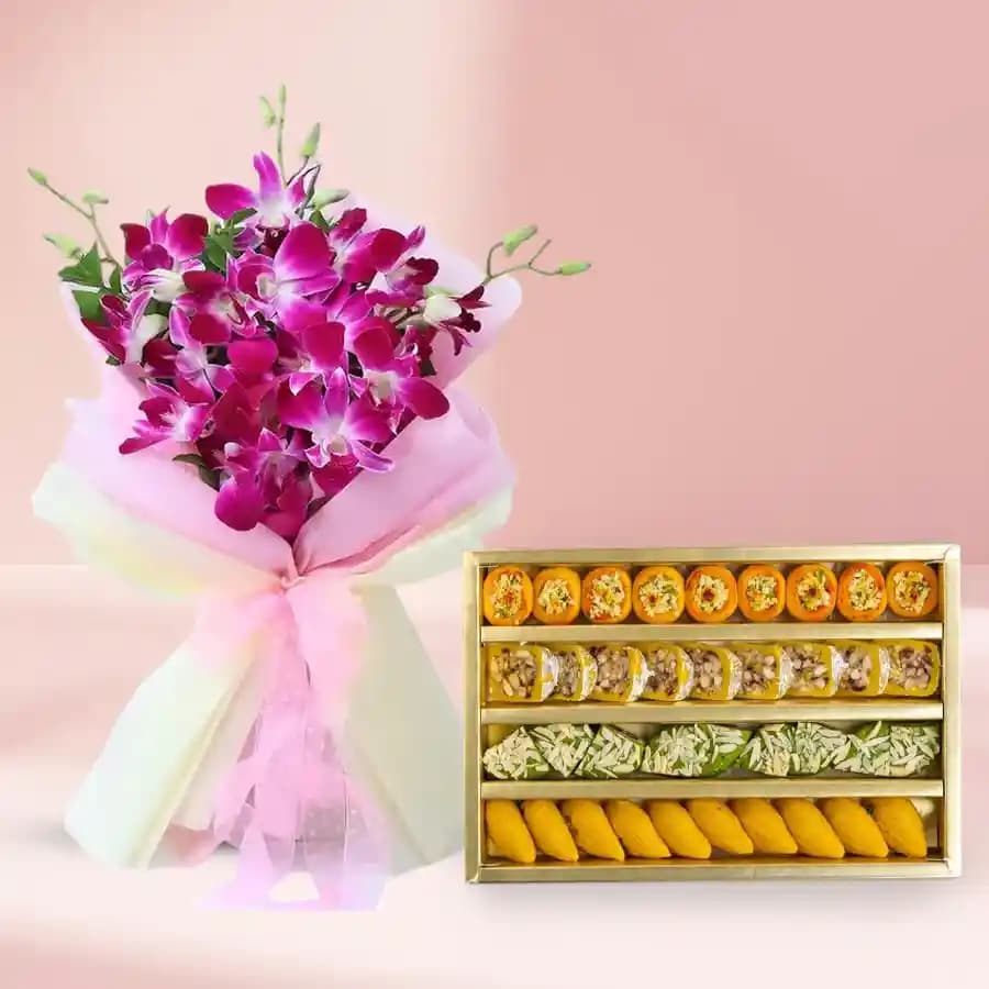 Delightful Cashew and Orchid Ensemble