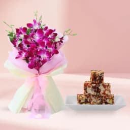 Dry Fruits Barfi from Mithas Delicious Sweets with Orchid Bouquet 1