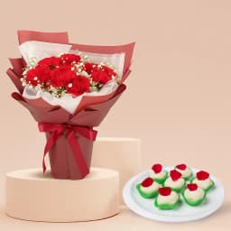 Beautiful Carnation Bouquet with Sandesh 1
