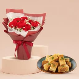 Radiant Red Carnations with Sweet Delight 1