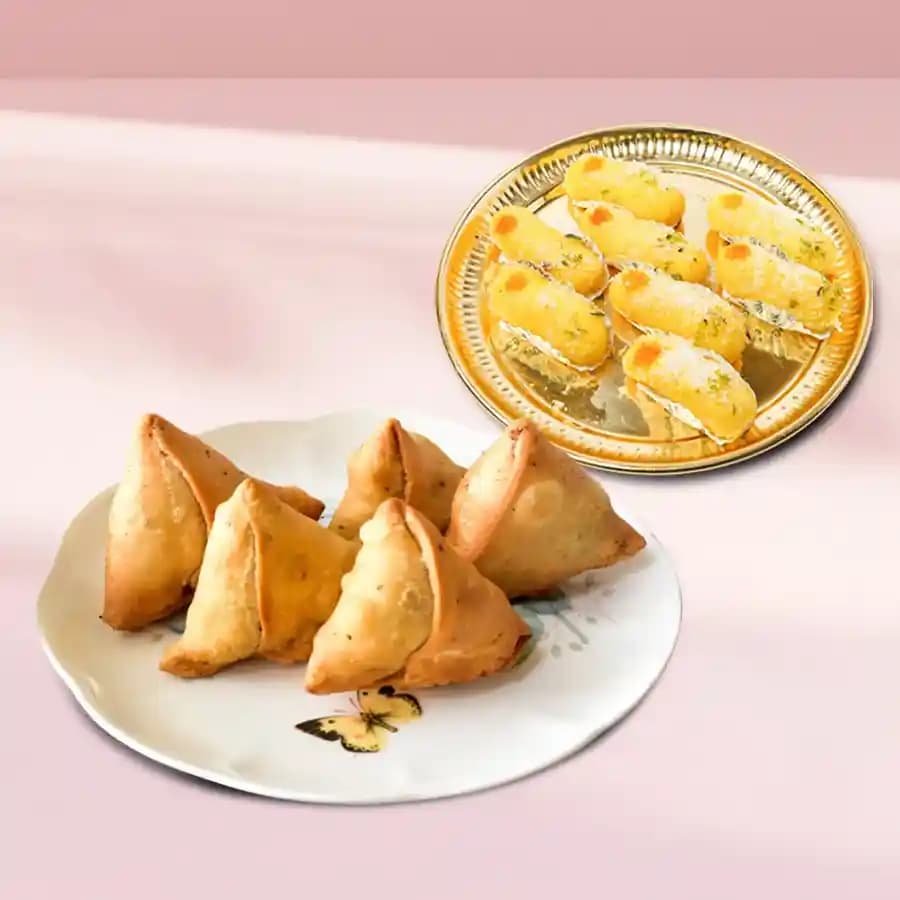 Kesar Chamcham N Samosa Combo