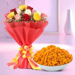 Radiant Rose Bouquet with Delectable Bundi Treat 1