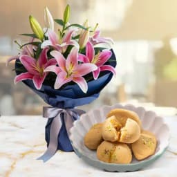 Exotic Lilies N Jalbhara Sandesh Treats 1