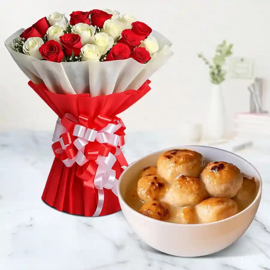 Graceful Roses N Rosogolla Treats
