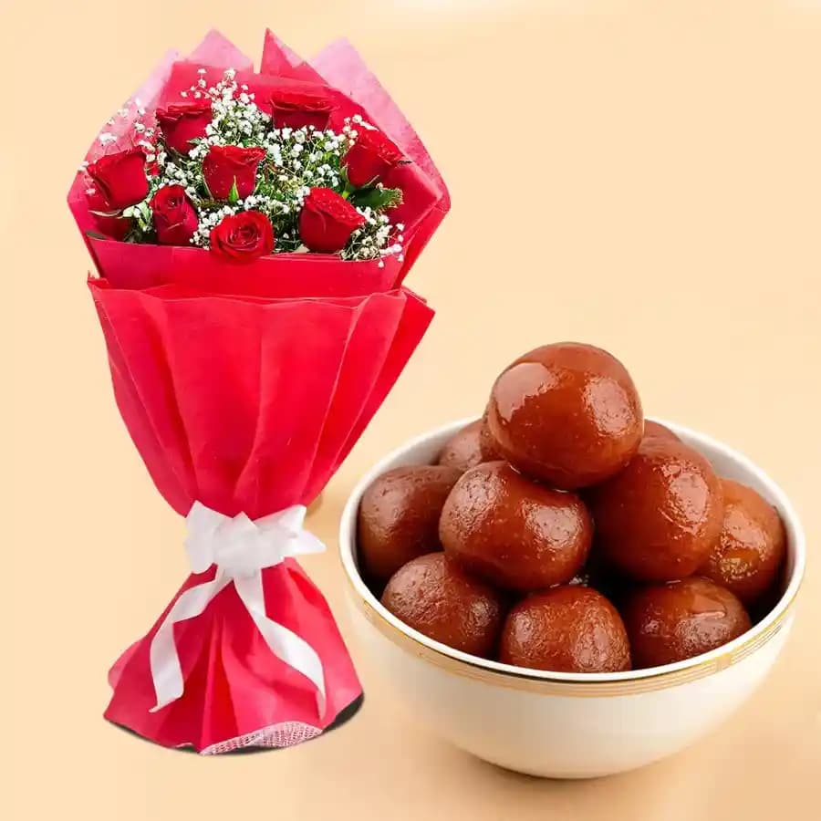 Sweet Romance Bouquet with Traditional Sweets