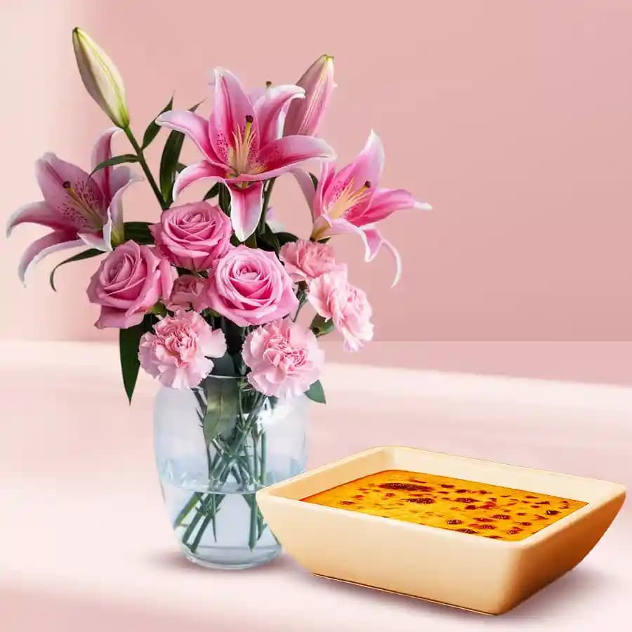 Mixed Flowers N Baked Mihidana Harmony