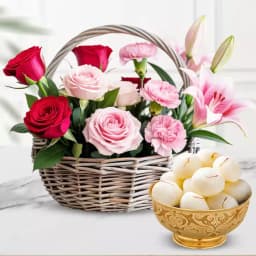 Floral Bliss with Sweet Rasgulla Delight 1