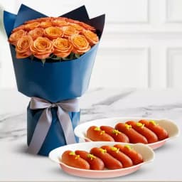 Bright Roses Arrangement N Langcha Combo 1