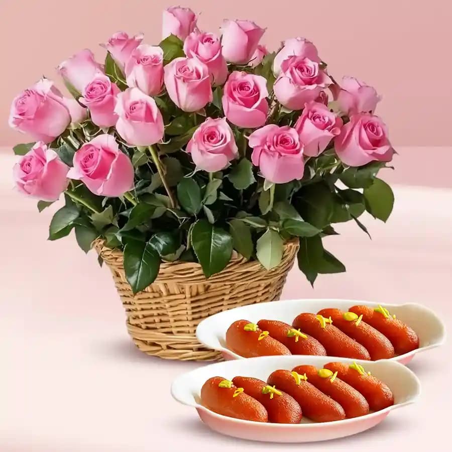 Radiant Pink Roses N Langcha Indulgence