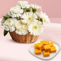 White Flowers Elegance N Butterscotch Sandesh Combo 1