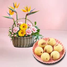 Floral Delight with Rawa Laddu Treats 1