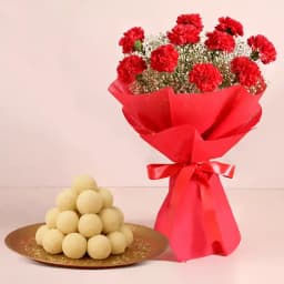 Delightful Carnations N Khir Kadam Combo 1
