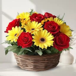 7 Roses and 8 Gerberas Designer Arrangement 1