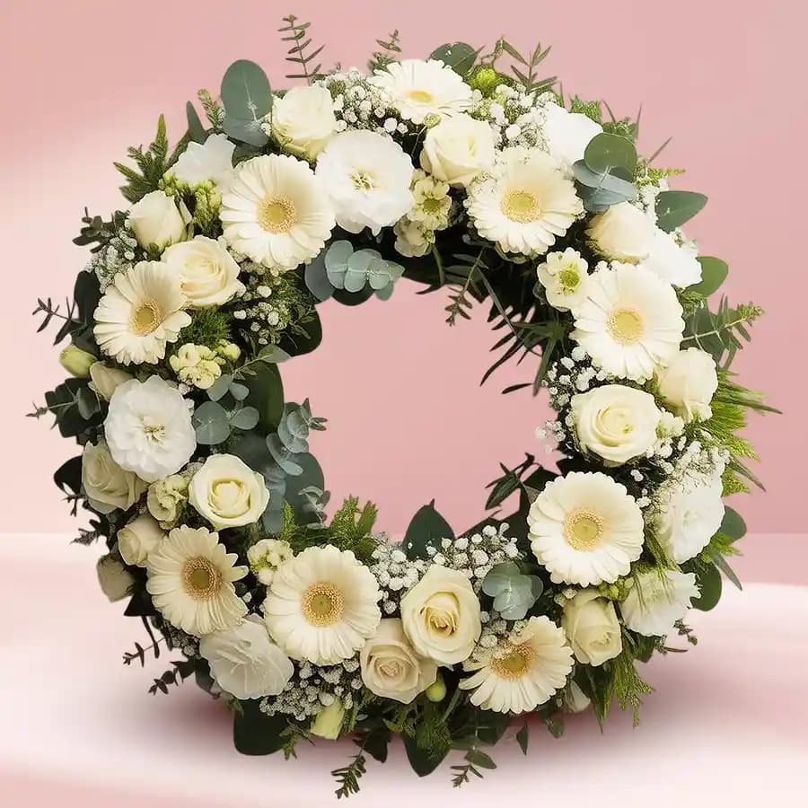 Lovely Mixed Flowers Wreath Online