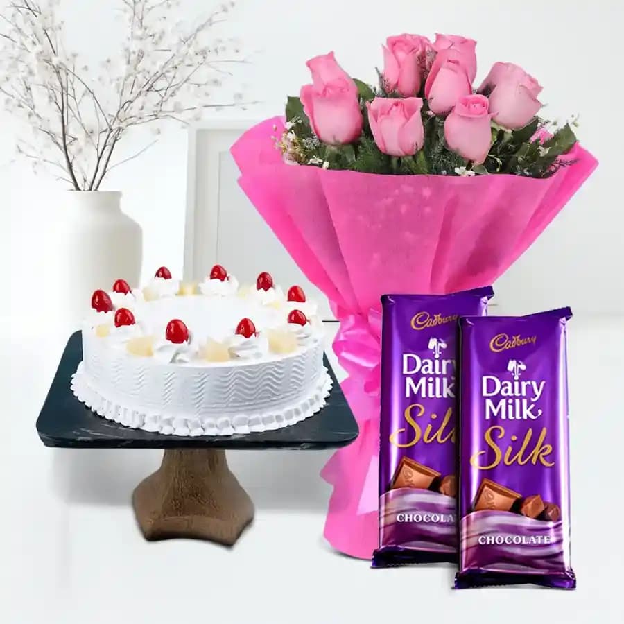 Tropical Delight Cake and Floral Surprise