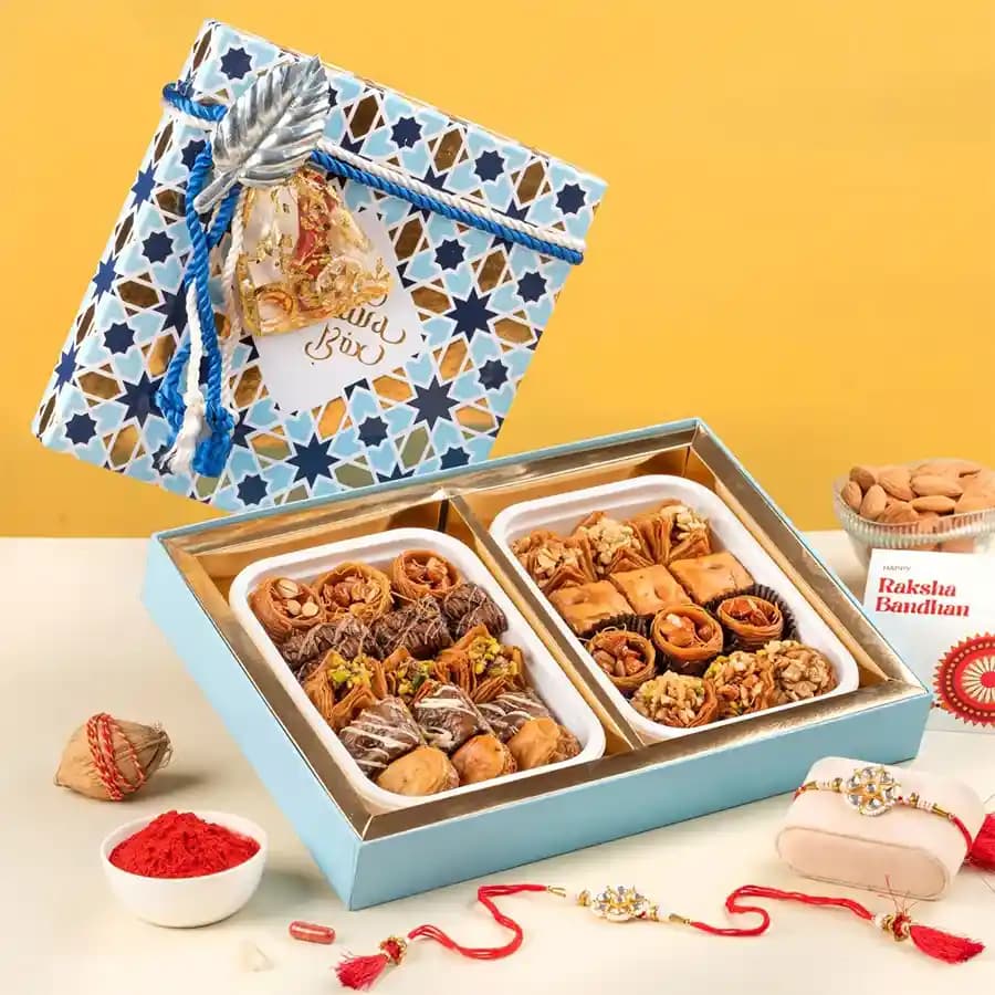 Opulent Rakhi N Baklava Treat Box