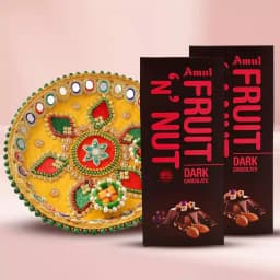 Dual Delight: Amul Chocolate Bars & Decorative Pooja Thali 1