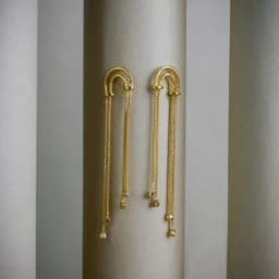 Elegant Gold Cascading Earrings 1