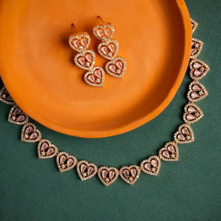 Radiant Heart Pendant Jewelry Set