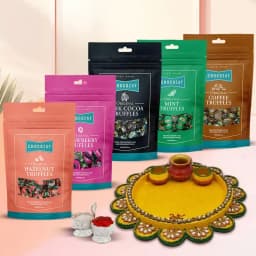Delicious Five Assorted Truffle Chocolates with Pooja Thali 1