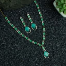 Radiant Sea-Green Elegance Necklace Set 1