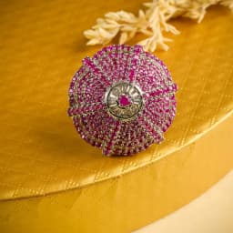 Radiant Pink Gemstone Ring 1