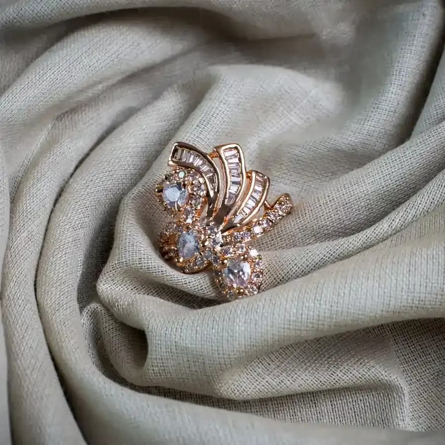 Glistening Gemstone Halo Ring