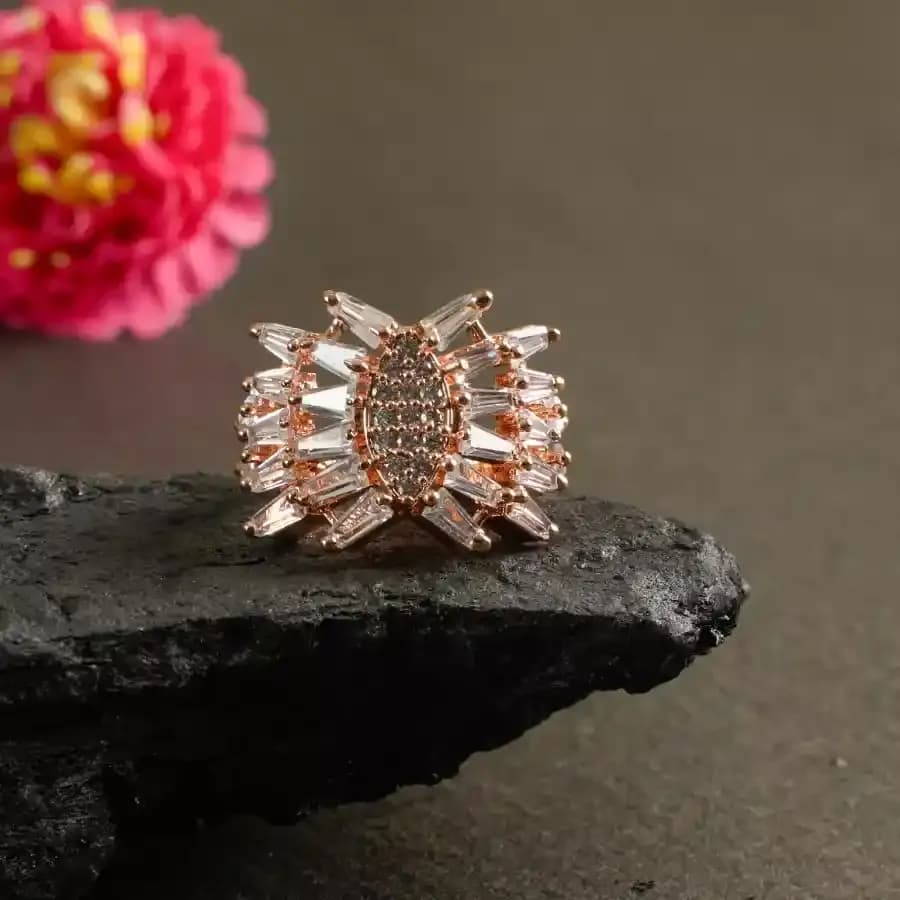 Elegant Baguette Fashion Ring