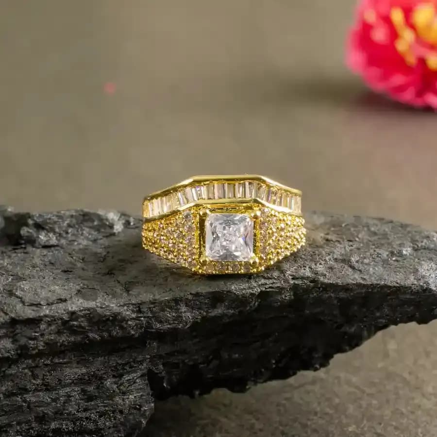 Radiant Square CZ Ring