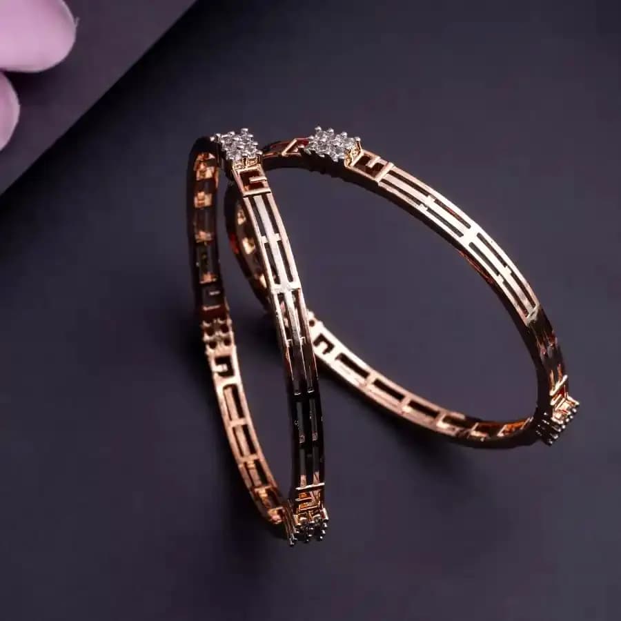 Chic Rose Gold Bangle Ensemble