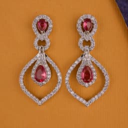 Glistening Ruby Petal Earrings 1