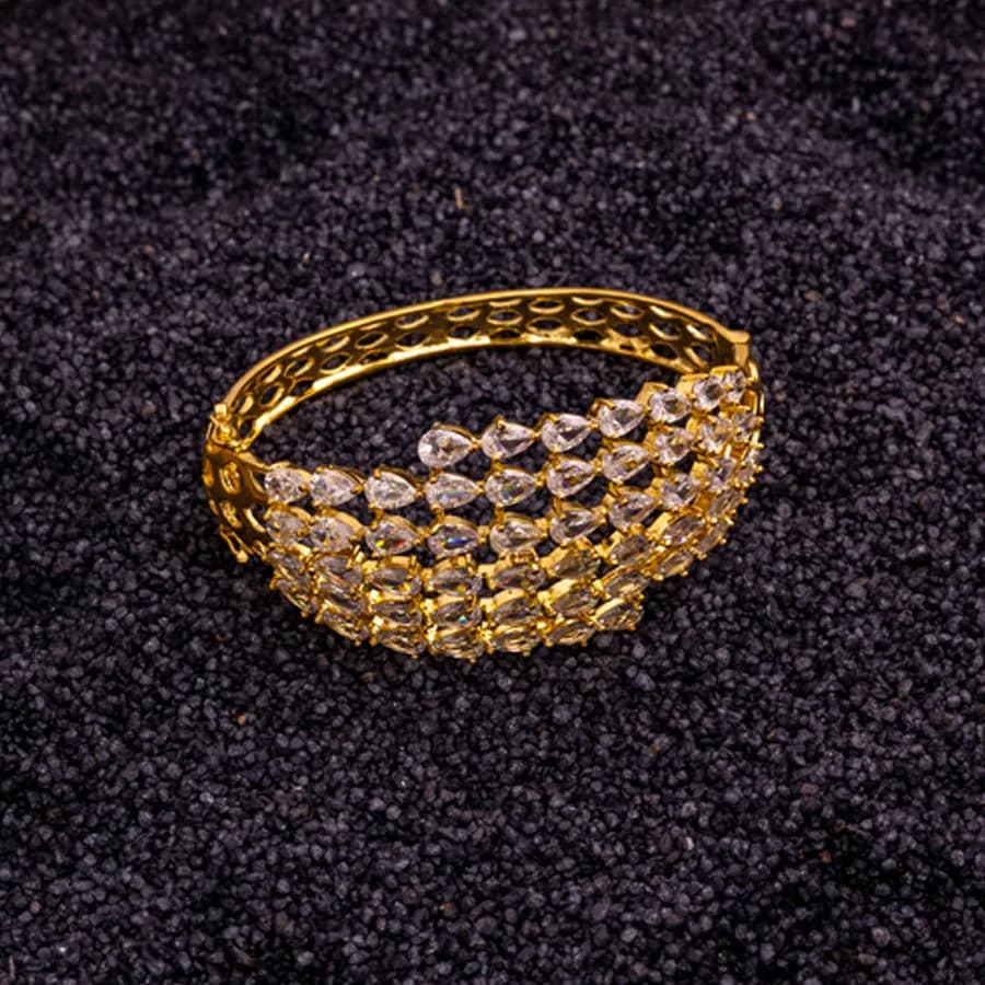 Radiant Pear Cut Cuff Bracelet