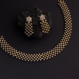 Glamorous Gold Cross-Knit Jewelry Set 1