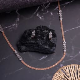 Chic Bohemian Rosegold Floral Necklace & Earring Set 1