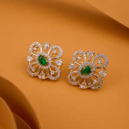 Glistening Green Petal Earrings 1