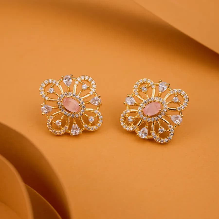 Lavender Floral Elegance Studs