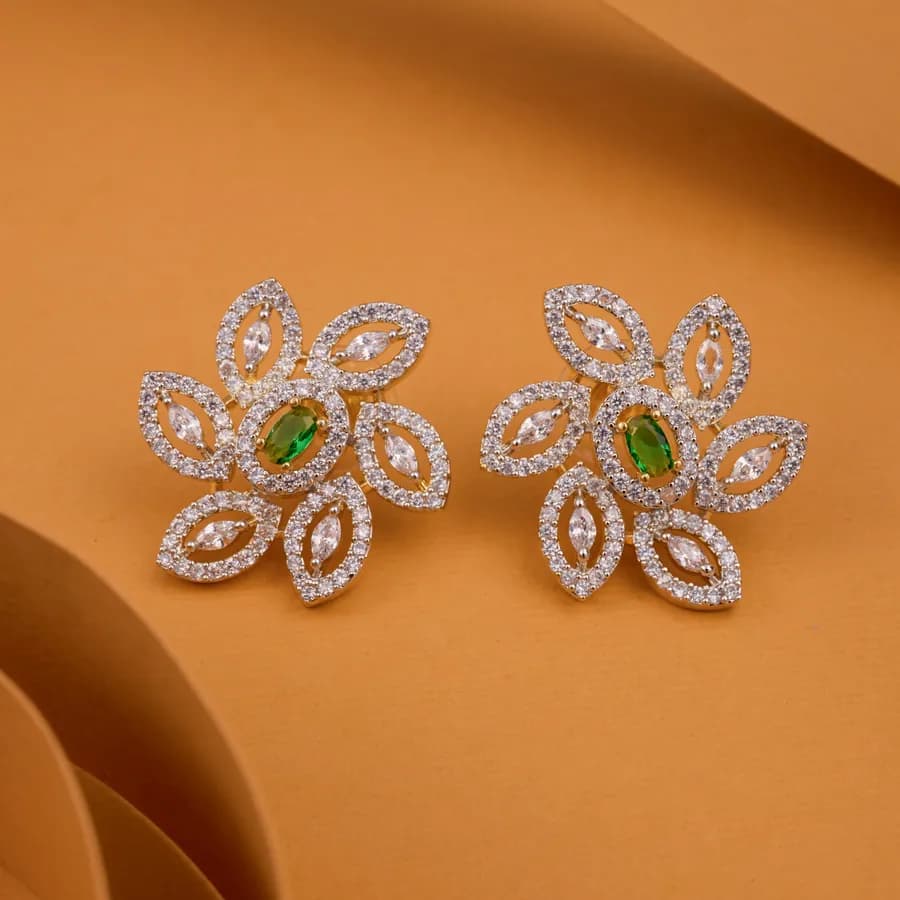 Emerald Blossom Elegance Studs
