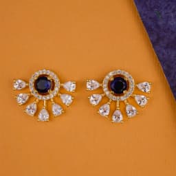 Celestial Glow Half Moon Stud Earrings 1